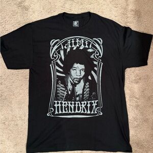 Vintage Jimi Hendrix Graphic Tee Shirt Black Vintage Style Band Tee | Size L